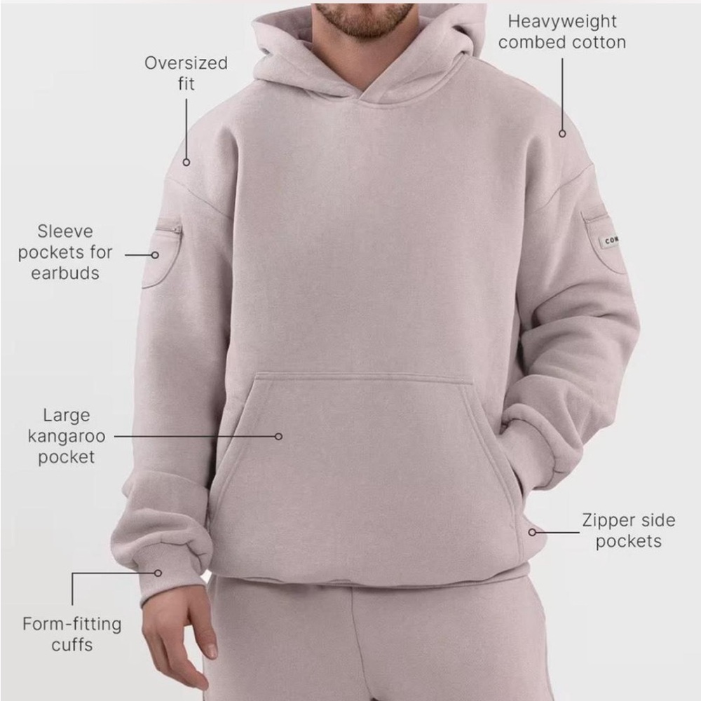 Comfrt Men’s Tan Travel Essentials Hoodie Size M
